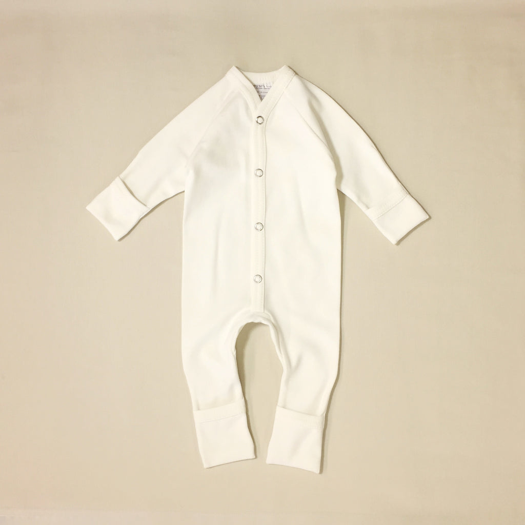 Ivory cotton minimalist baby playsuit 