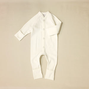 Ivory cotton minimalist baby playsuit 
