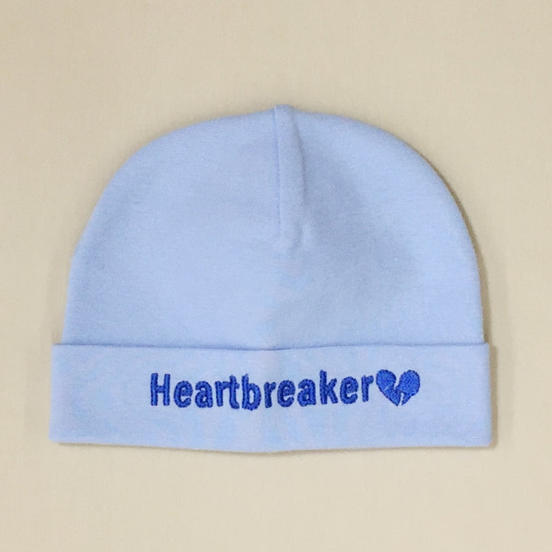 Heartbreaker embroidered baby hat in blue Made in Canada