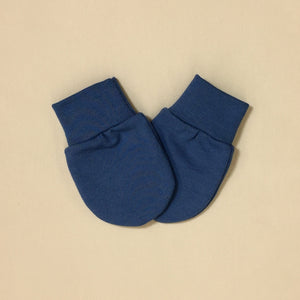 Bamboo baby scratch mittens Noble Blue