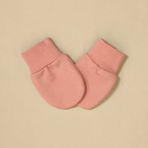 Bamboo baby scratch mittens Barely Blush