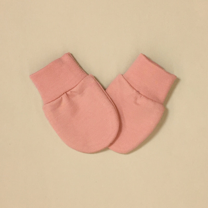 Bamboo baby scratch mittens Barely Blush