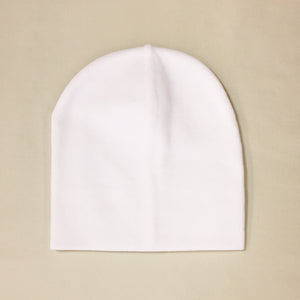 white cotton baby hat no brim