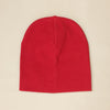 red cotton baby hat no brim