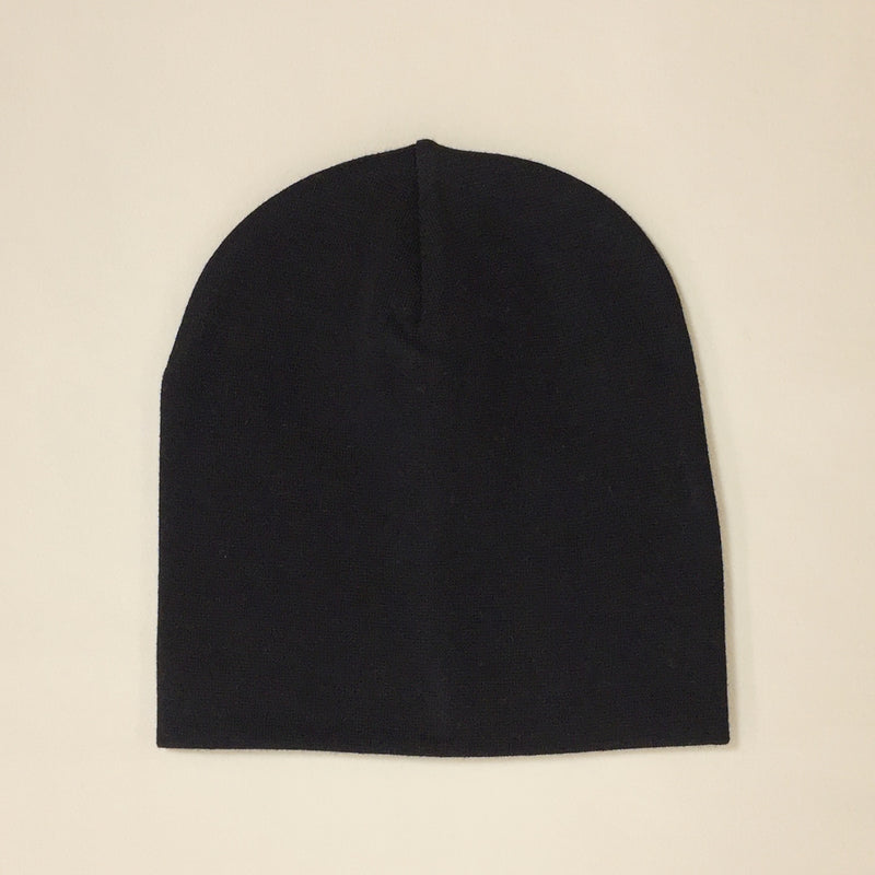 black cotton baby hat no brim