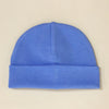 deep blue cotton baby hat with brim