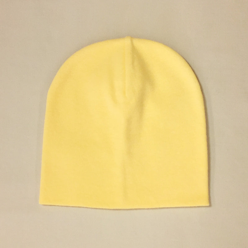 yellow cotton baby hat no brim