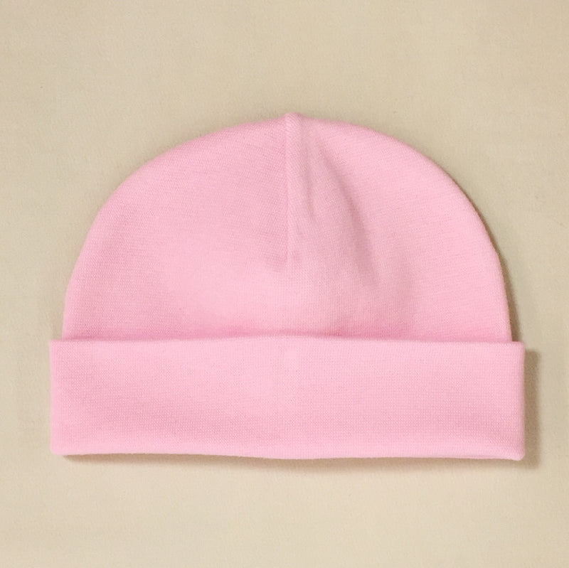 pink cotton baby hat no brim
