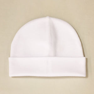white cotton baby hat with brim