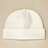 cream cotton baby hat with brim