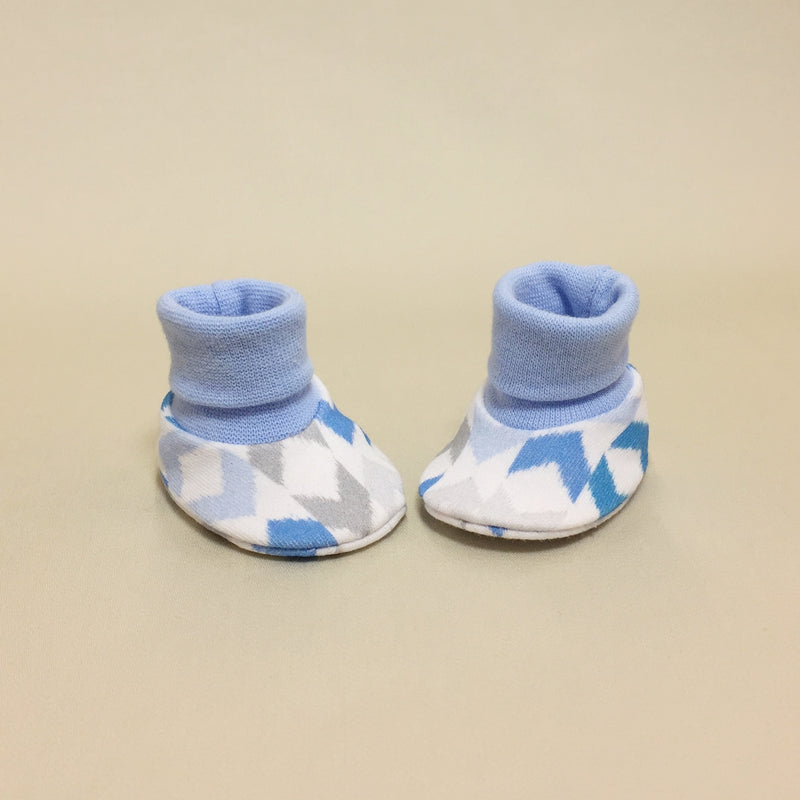 NICU Chevron Blue cotton preemie baby booties socks
