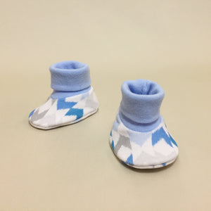 NICU Chevron Blue cotton preemie baby booties socks
