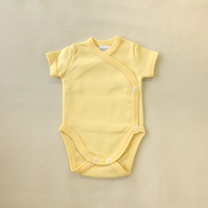 Solid Yellow Kimono Bodysuit Preemie Baby Onesie Made in Canada