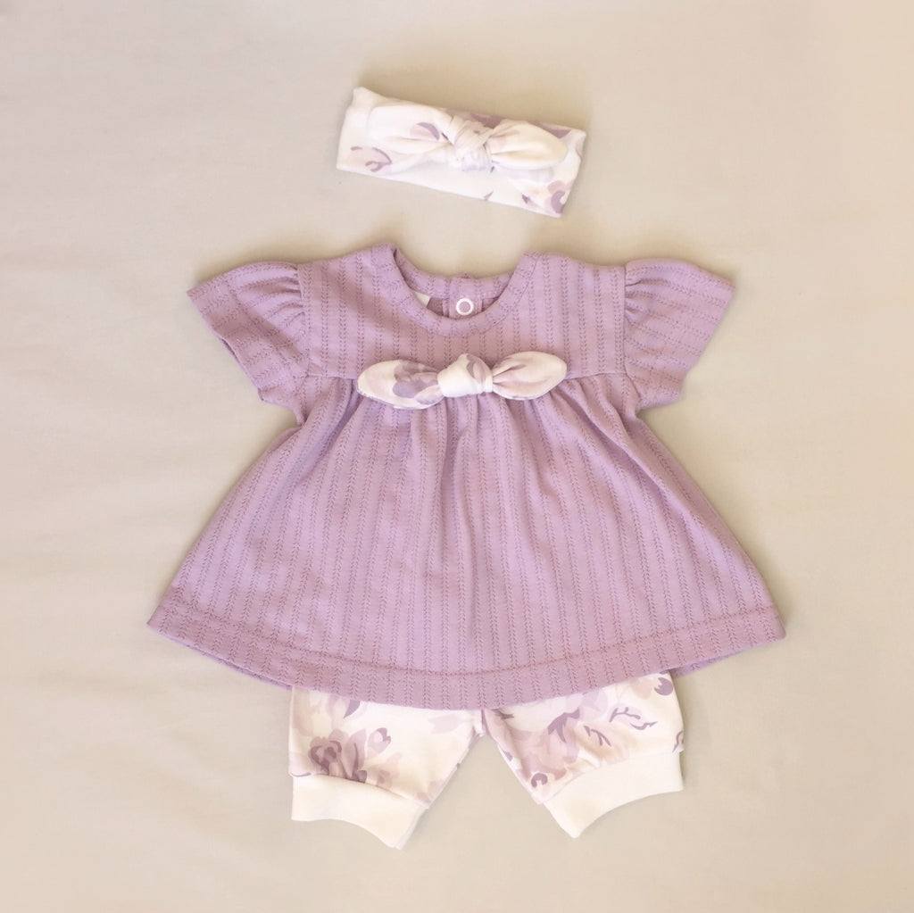 Lavender Vintage Rose Dress Set