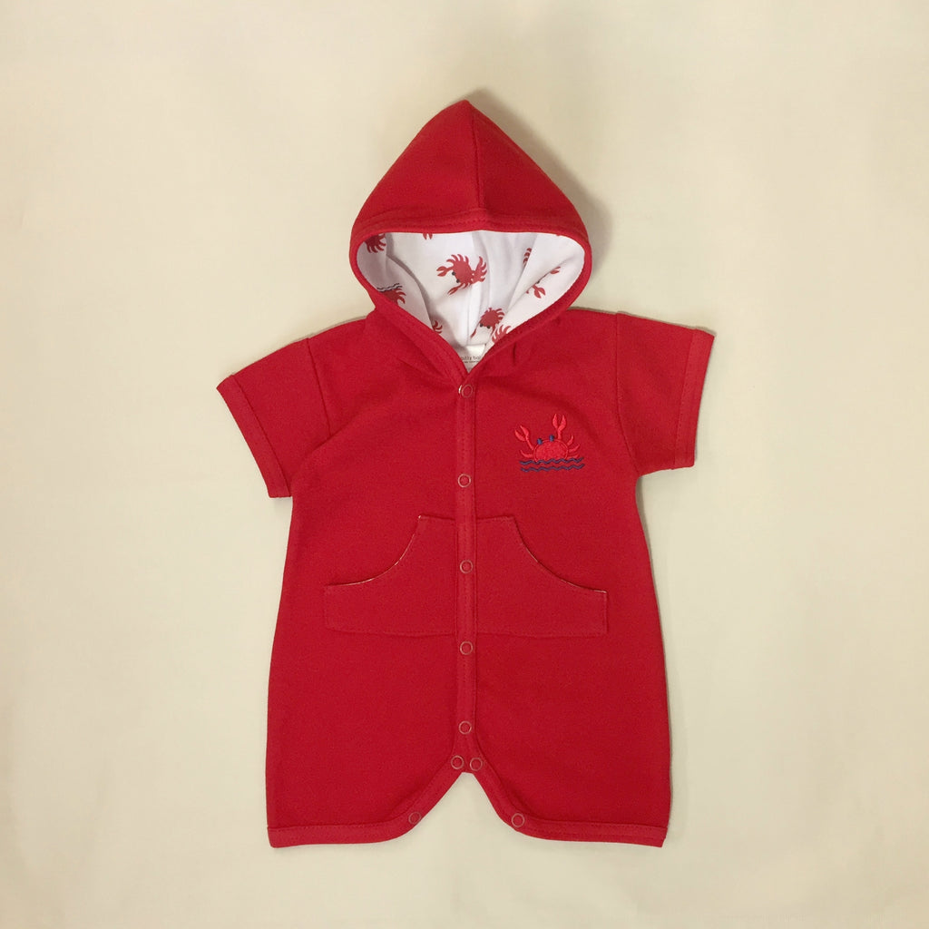 Red Boy Summer Beach Romper preemie baby Made in Canada