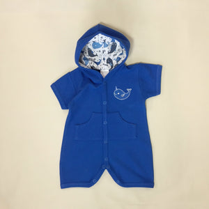 Royal Blue Boy Summer Beach Romper preemie baby Made in Canada