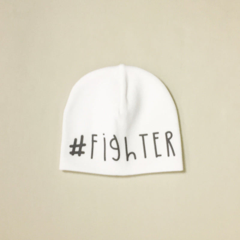 #fighter preemie baby graphic beanie NICU Approved