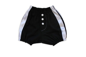 Faux Fly Black Diaper Cover with button detail. 